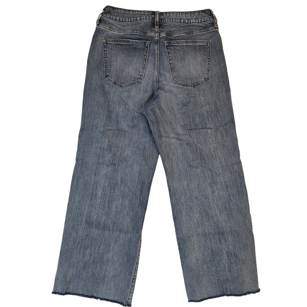 J.Crew Wide Leg Crop Jeans Womens 27 Blue Medium Wash Cropped Raw Hem Denim - Picture 2 of 6